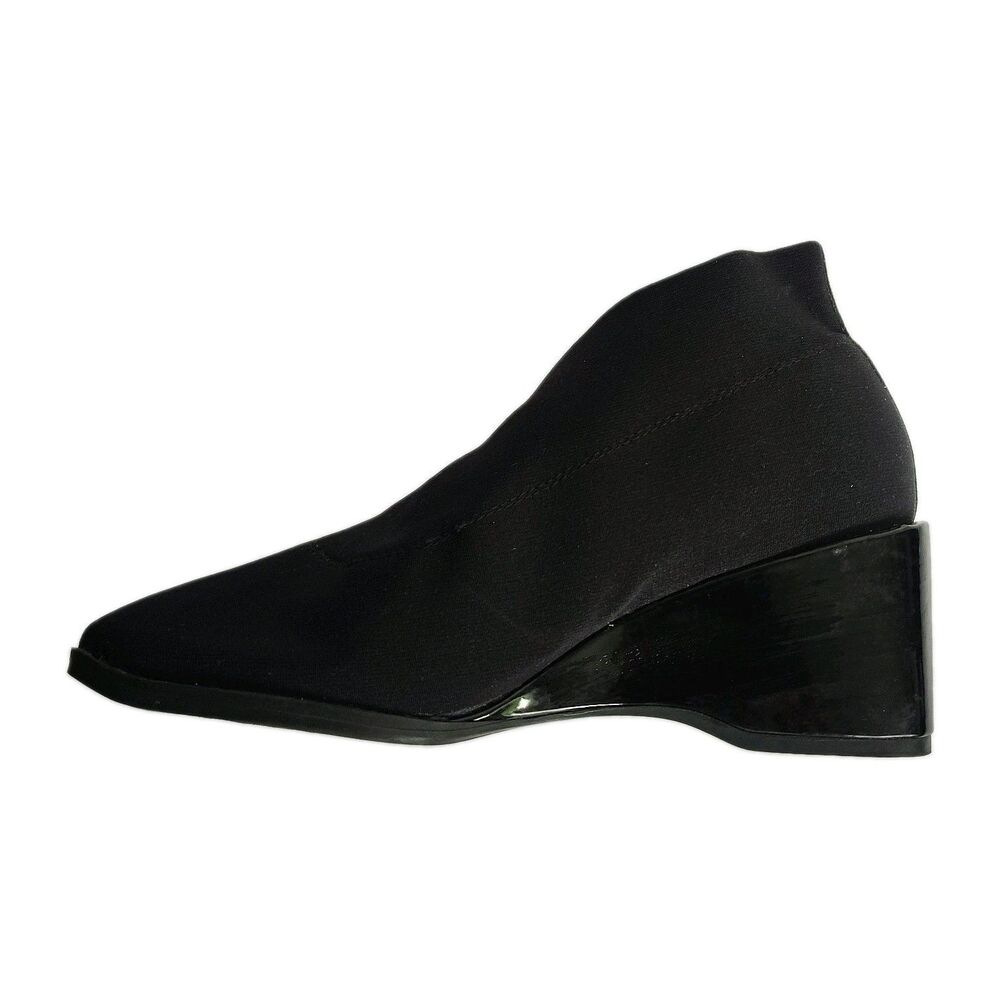 Aerosoles Anini Wedge Ankle Booties Womens 8M Black Square Toe Slip On NWOB